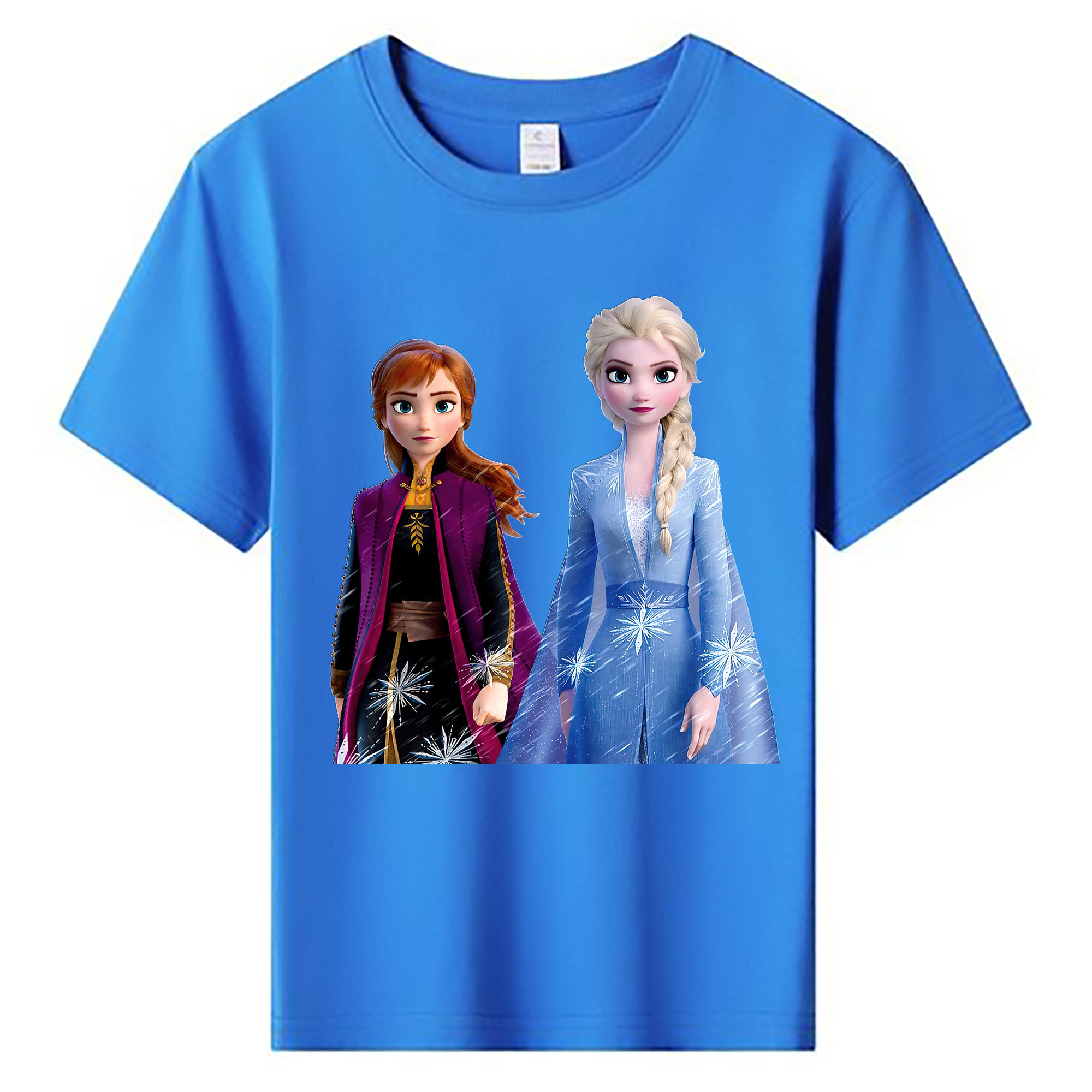 （画像用） アナと雪の女王 アンナ エルサ Frozen Anna Elsa 綿100％キッズTシャツ（フロントプリント）